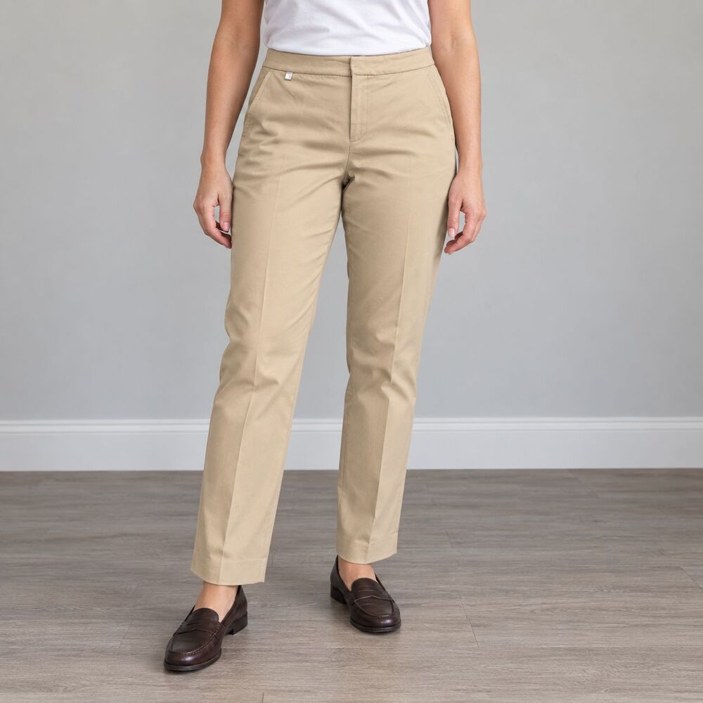 Lauren Ralph Lauren Pants Womens 10 Tan Stretch Chino Ankle Slim Straight Leg